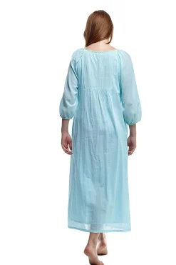 La Cera™ 100% Cotton Embroidered Gown With Lining