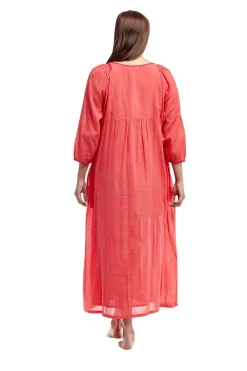 La Cera™ 100% Cotton Embroidered Gown With Lining