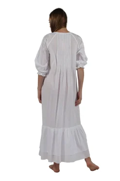 La Cera™ 100% Cotton Embroidered Long Sleeve Gown