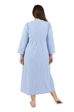 La Cera™ 100% Cotton Plus Size Zip Front Robe