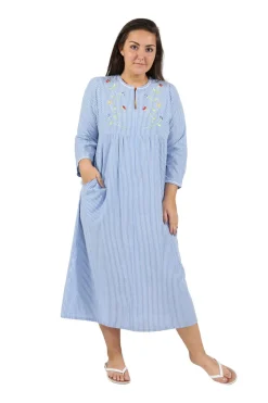 La Cera™ 100% Cotton Plus Size Zip Front Robe