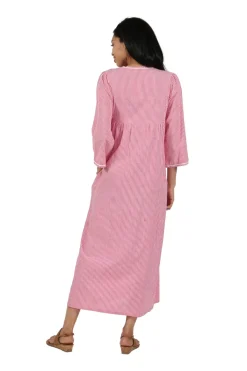 La Cera™ 100% Cotton Seersucker Zip Front Robe