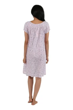 La Cera™ 100% Cotton Smocked Floral Print Chemise