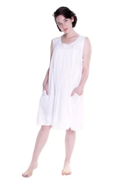 La Cera™ 100% Cotton White Embroidered Chemise