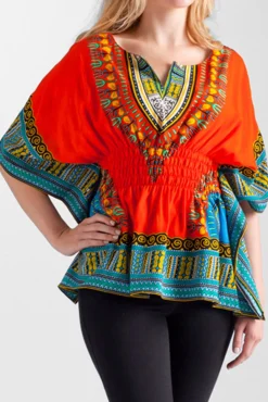 La Cera™ Abstract Print Kimono Tunic