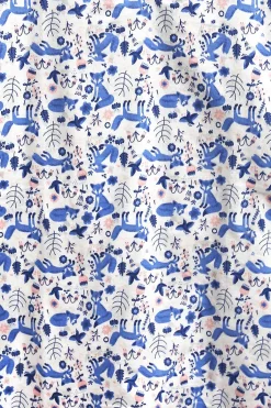 La Cera™ Blue Fox Flannel Pajama Set