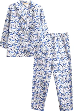 La Cera™ Blue Fox Flannel Pajama Set