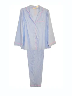 La Cera™ Blue Striped Plus Size Pajamas