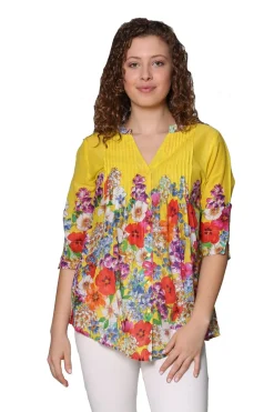 La Cera™ Colorful Floral Tunic