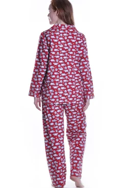 La Cera™ Flannel Sheep Print Plus Size Pajama Set