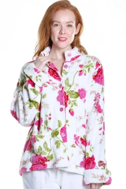 La Cera™ Floral Fleece Bed Jacket
