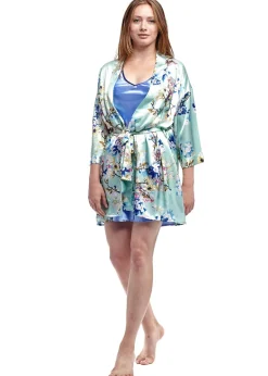 La Cera™ Floral Satin Robe