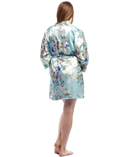 La Cera™ Floral Satin Robe