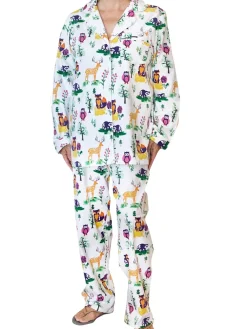 La Cera™ Forest Animal Flannel Pajama Set