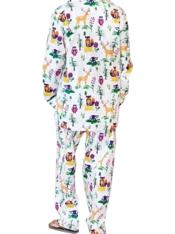 La Cera™ Forest Animal Flannel Pajama Set