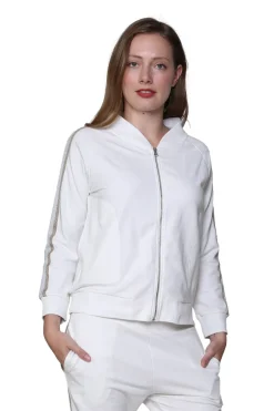La Cera™ French Terry Cotton 2-Piece Zip-Front Track Pant Set