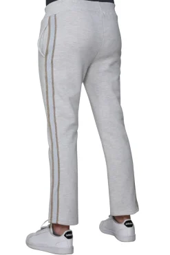 La Cera™ French Terry Pant With Lurex Tuxedo Stripe Trim