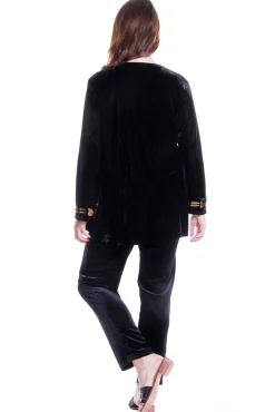 La Cera™ Gold Leaf Velour Plus Size Top