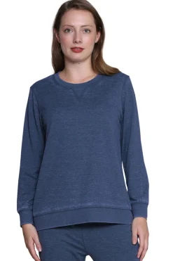 La Cera™ Heathered Crew Neck French Terry Sweatshirt