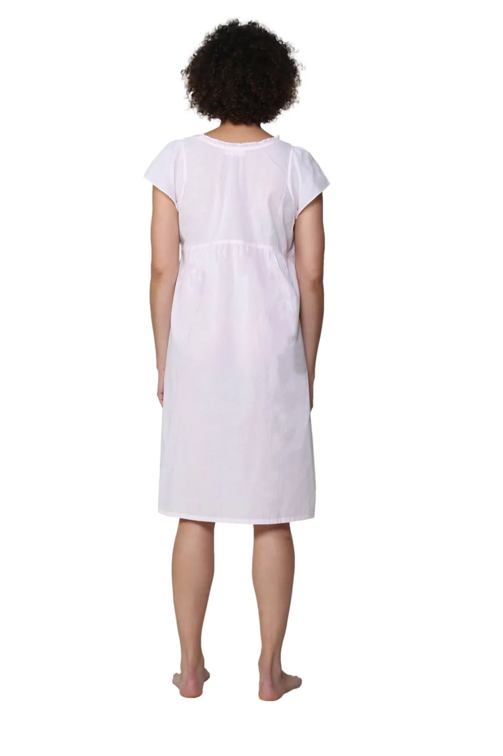 La Cera™ La Cera 100% Cotton Embroidered Sweetheart Chemise