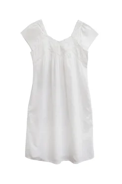 La Cera™ La Cera 100% Cotton Embroidered Sweetheart Chemise - Plus Size