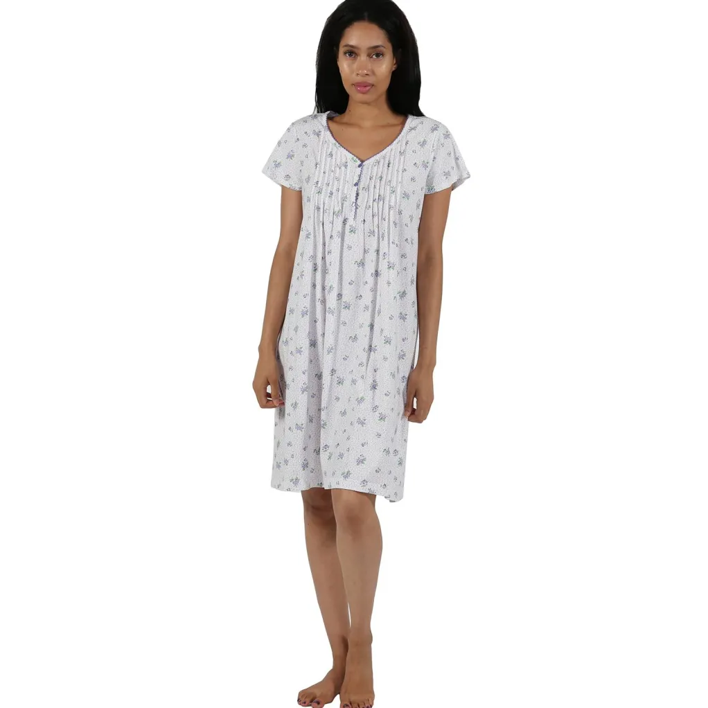 La Cera™ La Cera 100% Cotton Floral Chemise