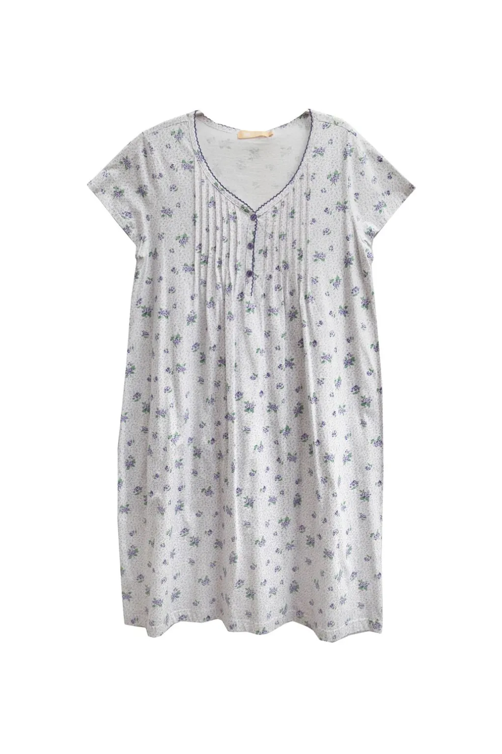 La Cera™ La Cera 100% Cotton Floral Chemise - Plus Size