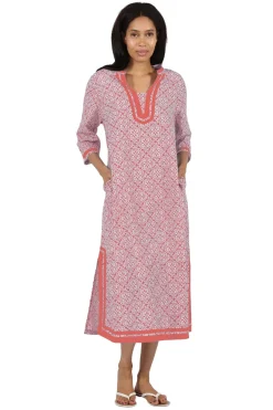 La Cera™ La Cera 100% Cotton Geo Printed Caftan