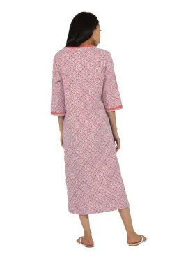 La Cera™ La Cera 100% Cotton Geo Printed Caftan