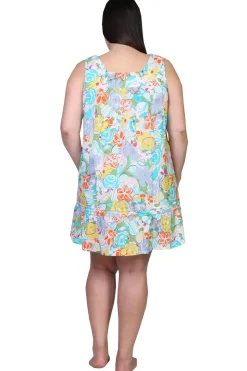La Cera™ La Cera 100% Cotton Pastel Floral Print Chemise