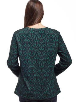 La Cera™ La Cera Baroque Print Pullover Top