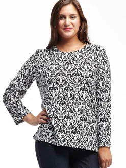 La Cera™ La Cera Baroque Print Pullover Top