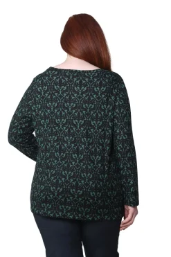 La Cera™ La Cera Baroque Print Pullover Top - Plus Size