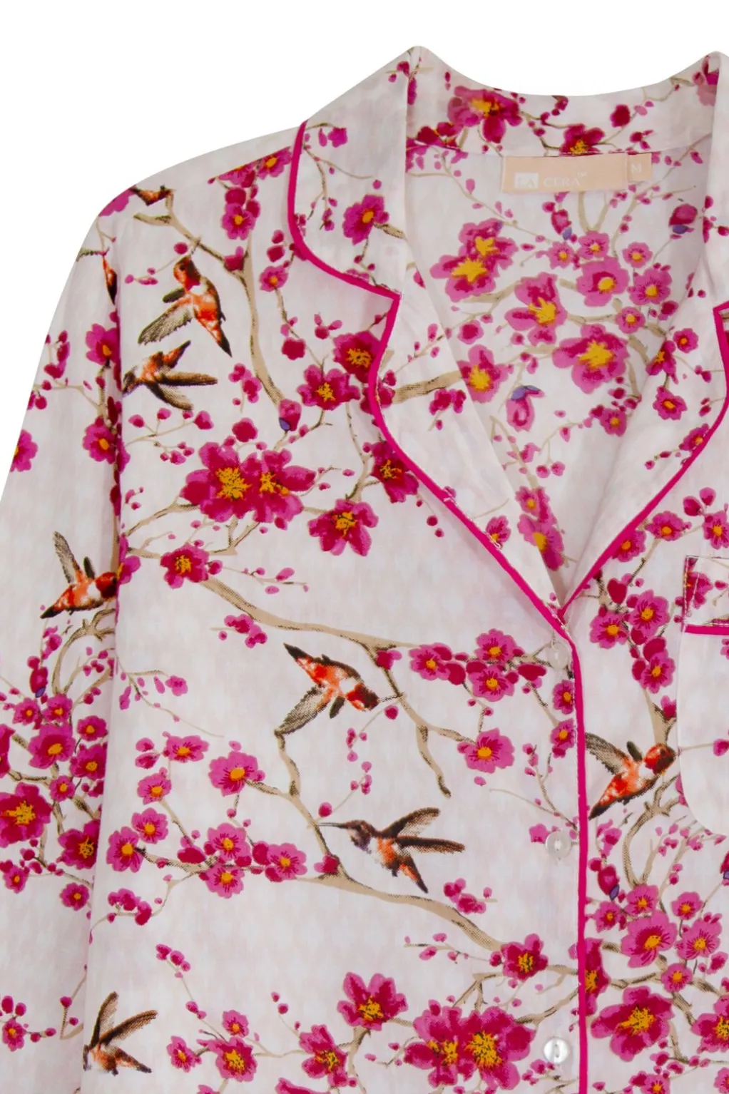 La Cera™ La Cera Cherry Blossom 3/4 Sleeve Cotton Pajama Set