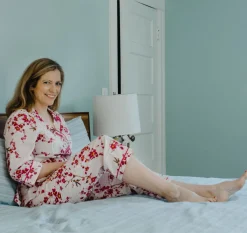 La Cera™ La Cera Cherry Blossom 3/4 Sleeve Cotton Pajama Set