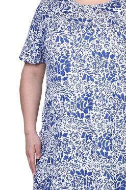 La Cera™ La Cera Cotton Jersey Knit A-Line Dress - Plus Size