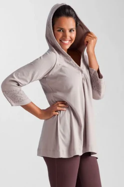 La Cera™ La Cera Embroidered Hooded Tunic