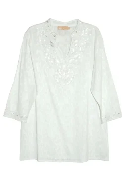 La Cera™ La Cera Floral Embroidered Tunic Top