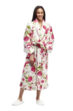 La Cera™ La Cera Floral Plush Fleece Bath Robe