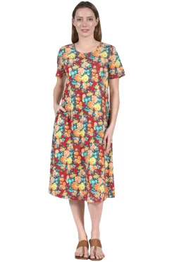 La Cera™ La Cera Floral Printed A-Line Dress