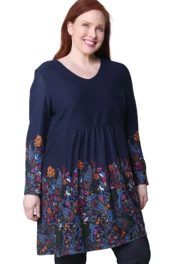 La Cera™ La Cera Floral Pullover Tunic Top - Plus Size