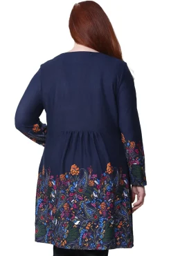 La Cera™ La Cera Floral Pullover Tunic Top - Plus Size