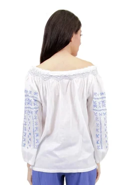 La Cera™ La Cera Hand-Embroidered Peasant Top