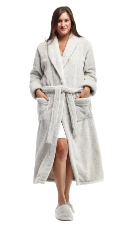 La Cera™ La Cera Heathered Fleece Long Robe