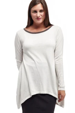 La Cera™ La Cera Hi-Lo Crew Neck Sweater Top - Plus Size