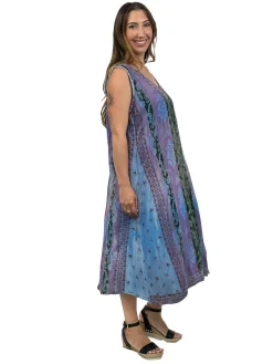 La Cera™ La Cera Jacobean Floral Print Sleeveless Dress