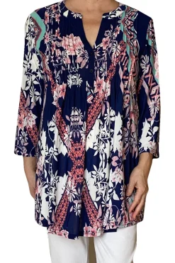 La Cera™ La Cera Key West Deco Print Tunic