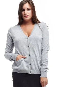 La Cera™ La Cera Long Sleeve Cardigan With Pockets - Plus Size