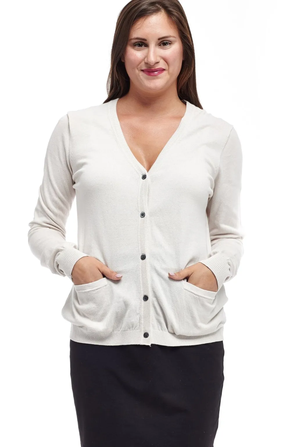 La Cera™ La Cera Long Sleeve Cardigan With Pockets