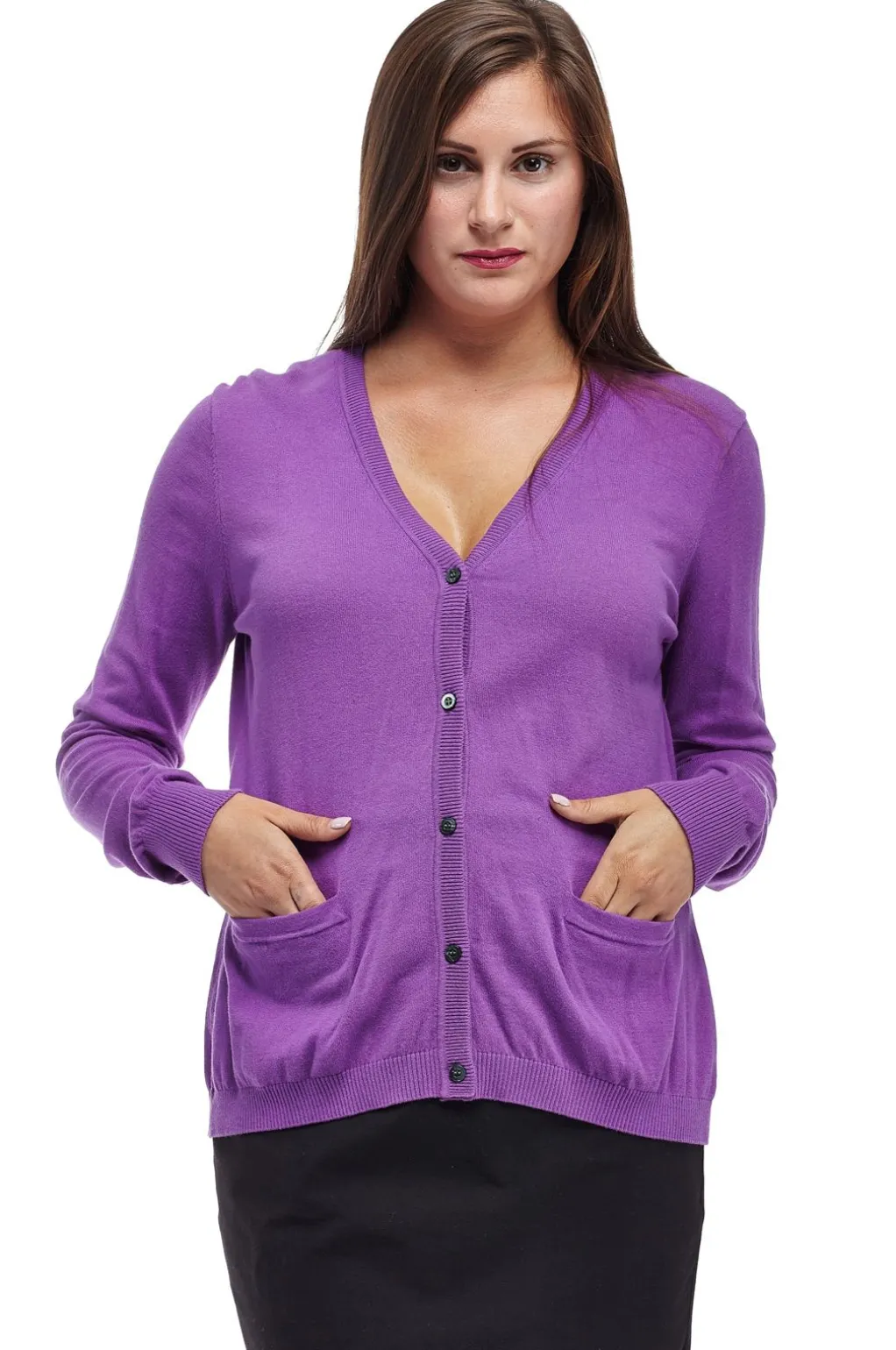 La Cera™ La Cera Long Sleeve Cardigan With Pockets